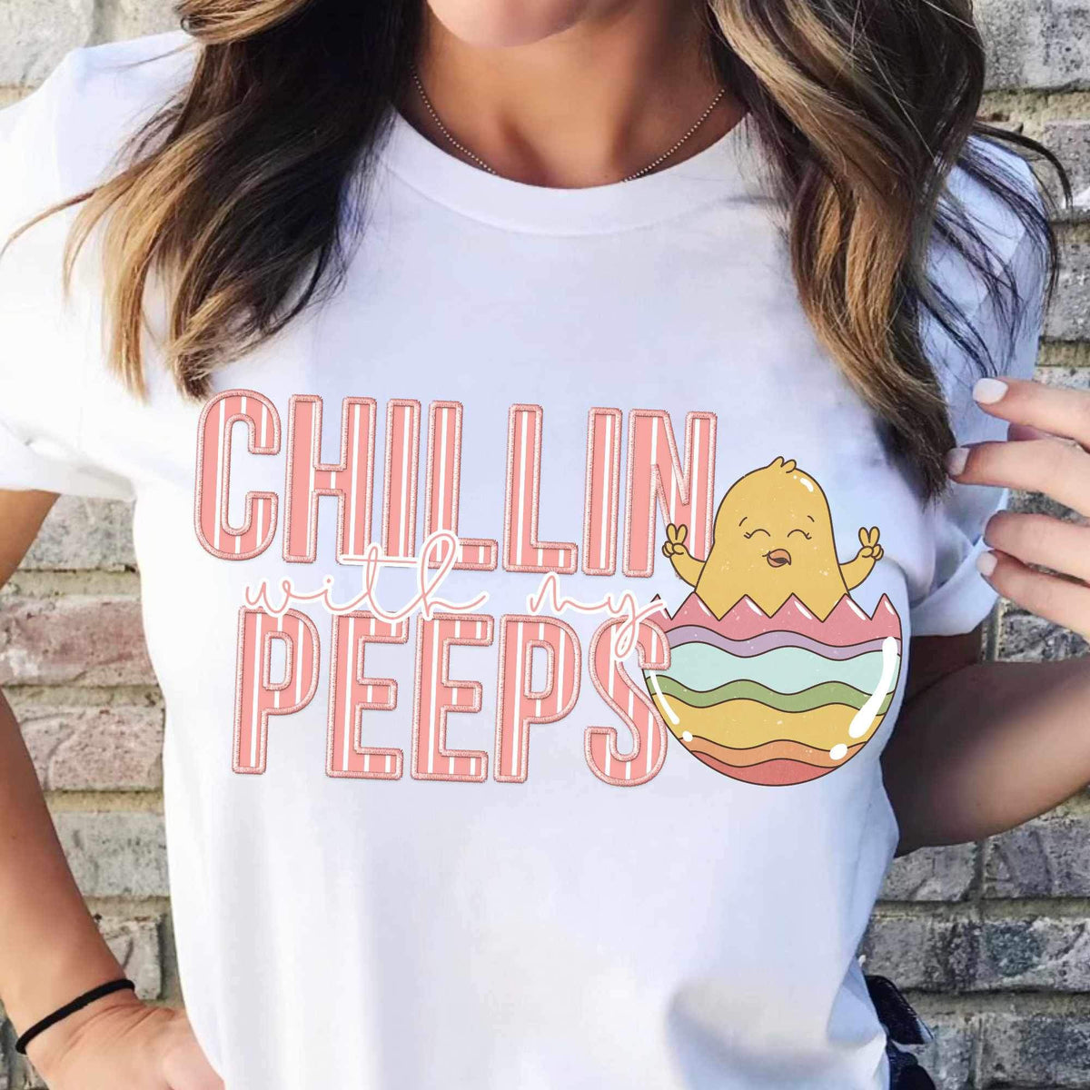 Chillin with my peeps chick in egg (CITY) 24224 DTF transfer