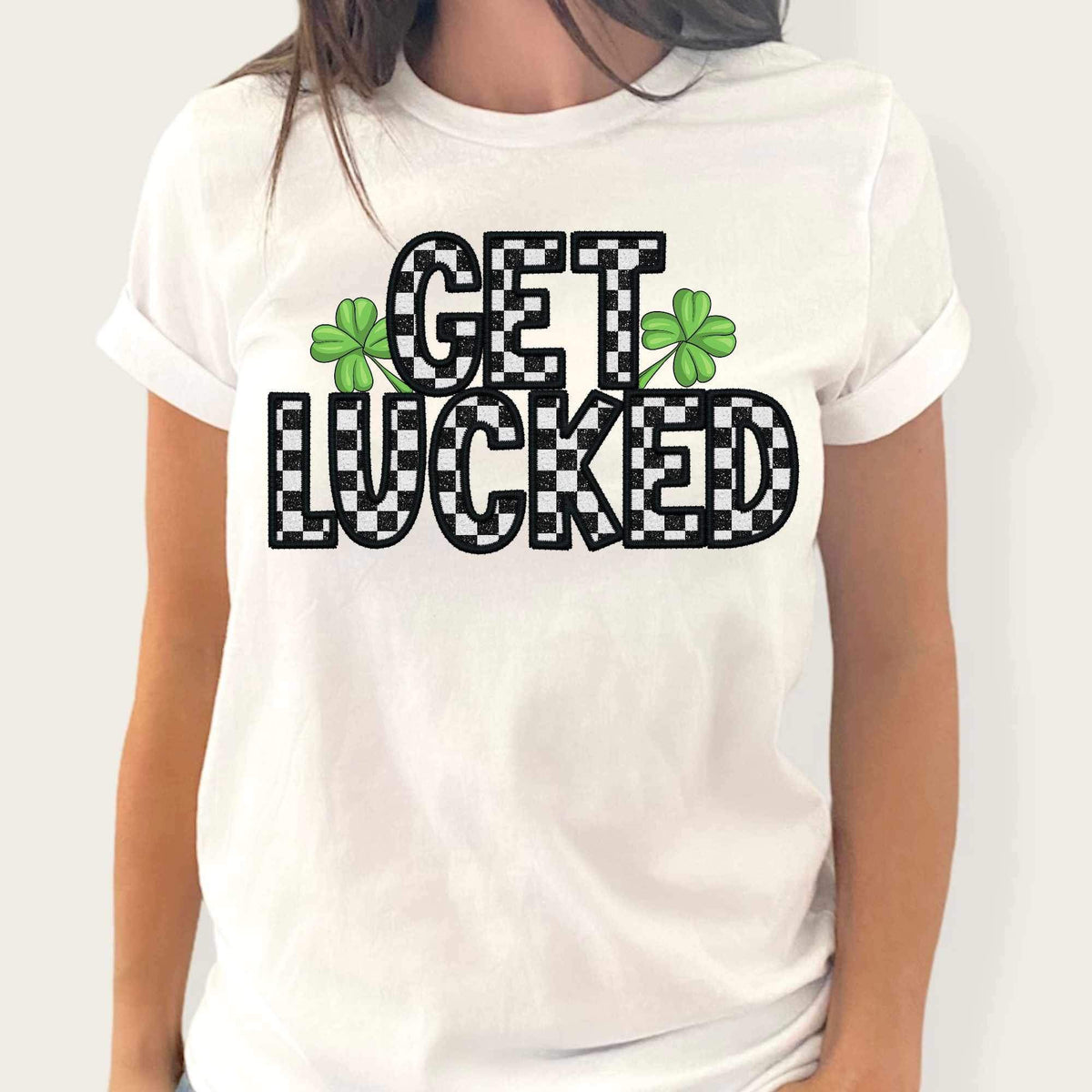 Get lucked checkered (CITY) 24214 DTF transfer