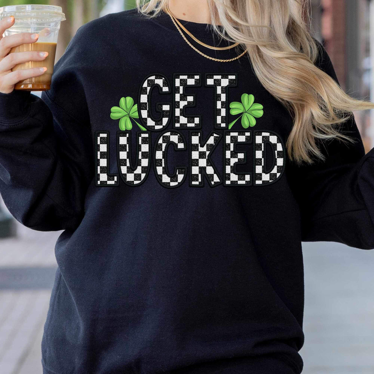 Get lucked checkered (CITY) 24214 DTF transfer