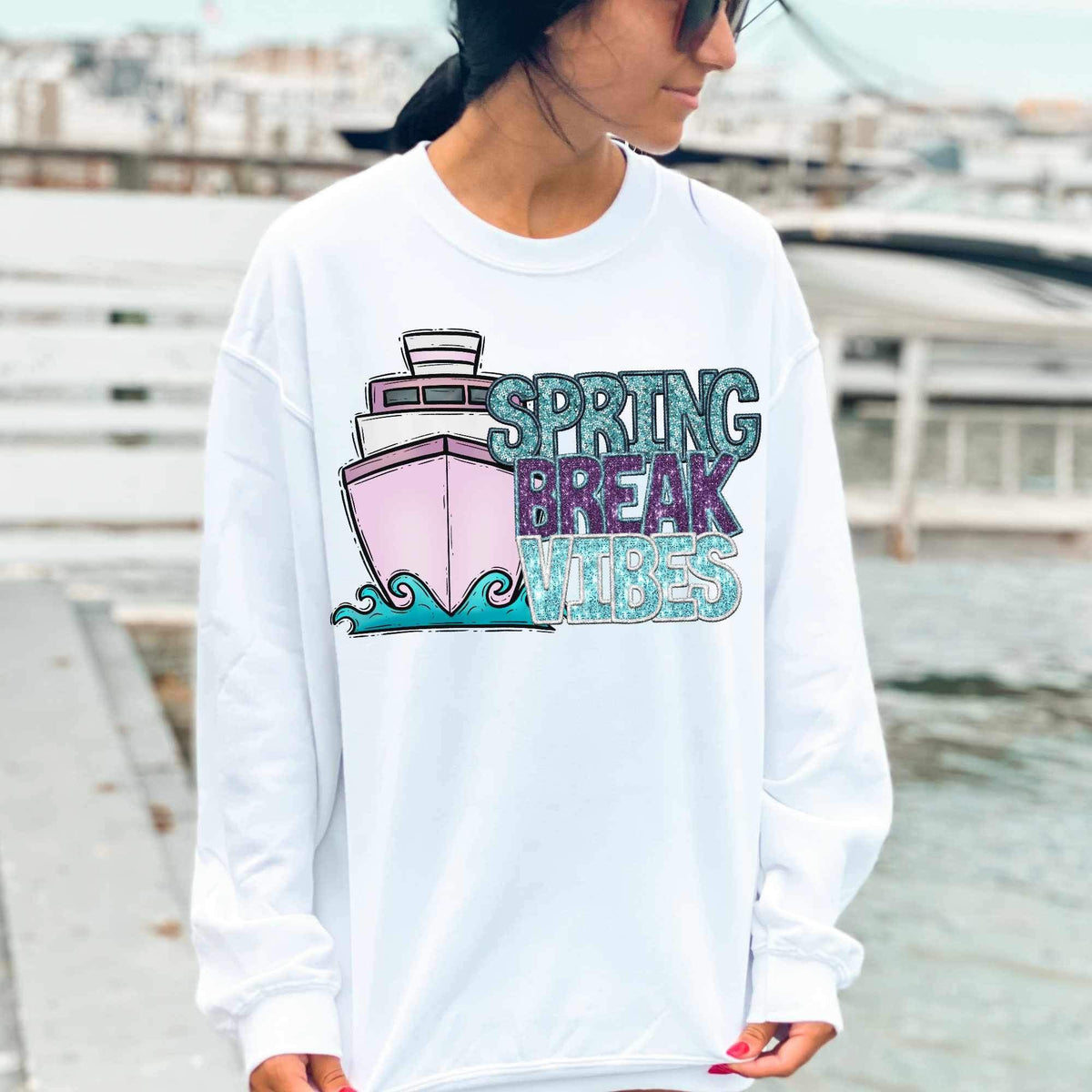 Spring break vibes ship (CITY) 24231 DTF transfer