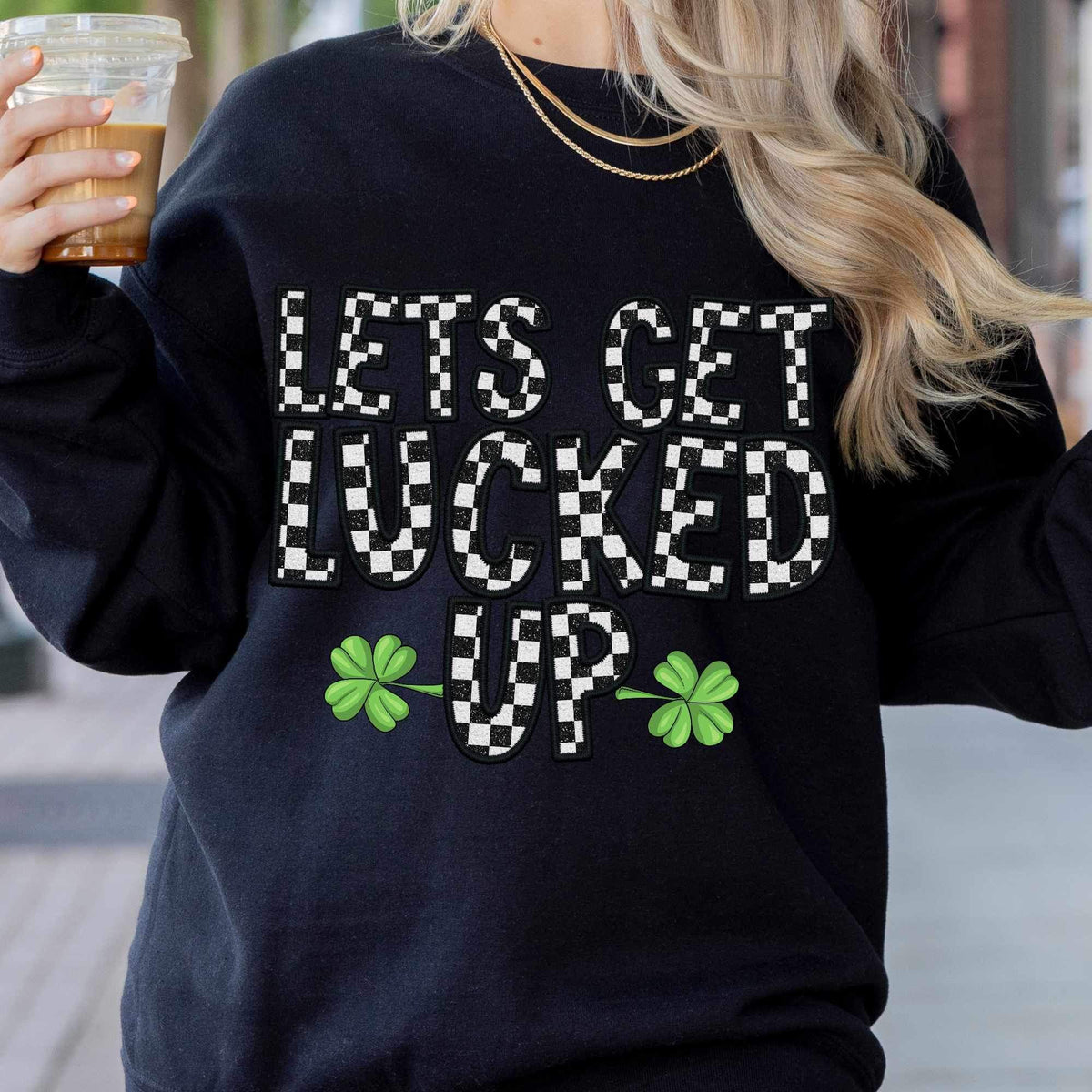 Lets get lucked up checkered (CITY) 24212 DTF transfer