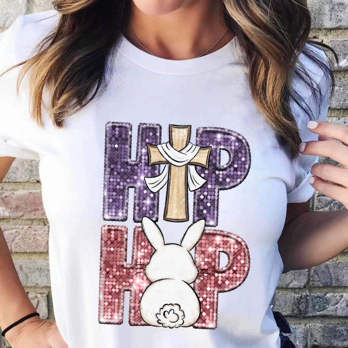 Hip hop bunny and church (CITY) 24217 DTF transfer