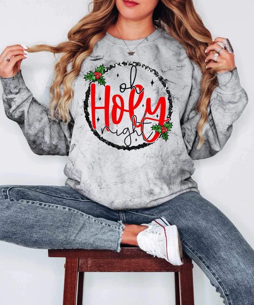 Oh holy night (circle with mistletoes) 9754 DTF TRANSFER