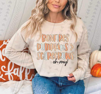 Bonfires, pumpkins, & scarecrows oh my 9766 DTF TRANSFERS