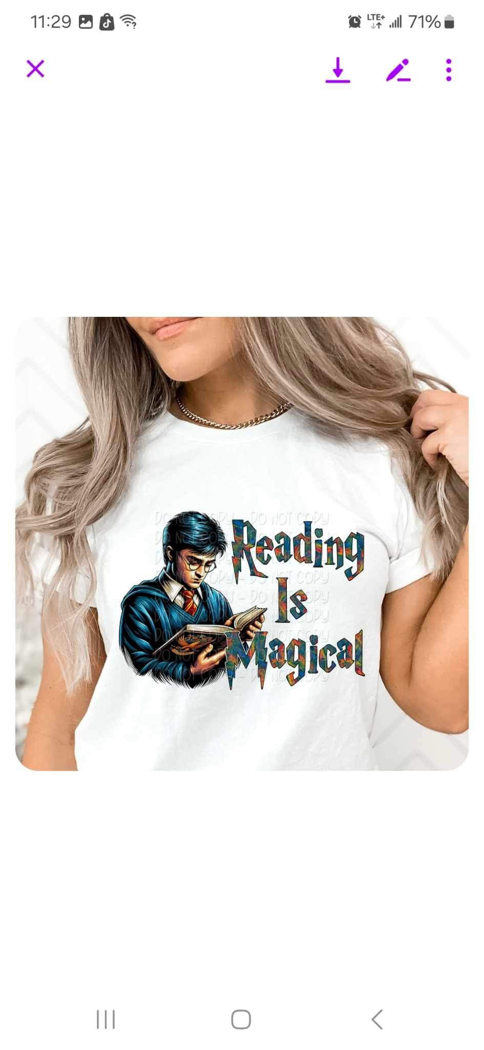 Reading is magical 24260 DTF transfer