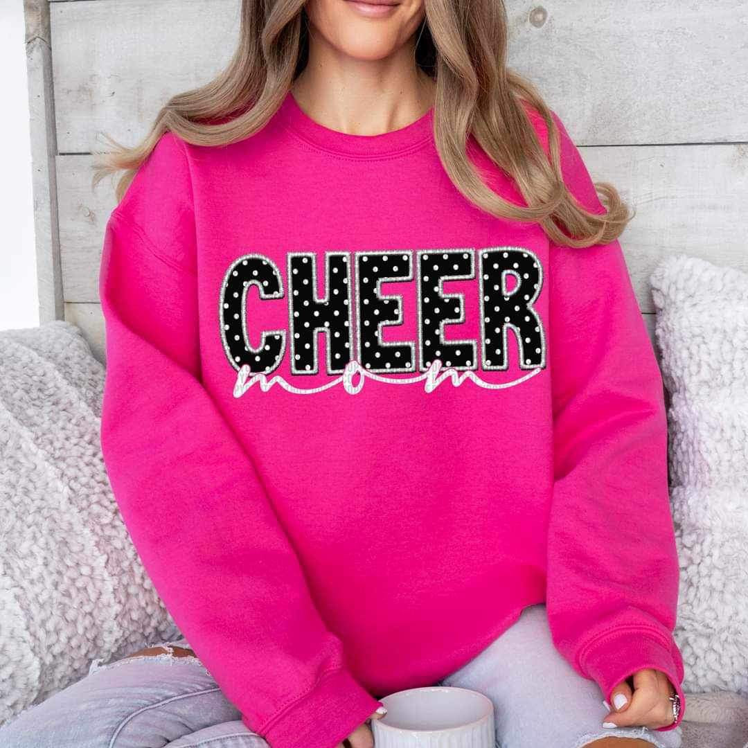 Cheer mom black background 24262 DTF transfer