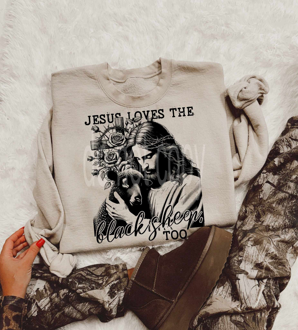 Jesus loves the black sheep too 82937 DTF transfer