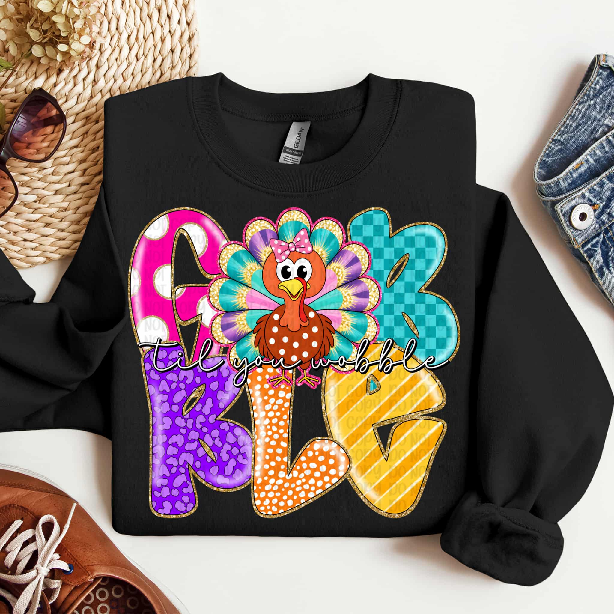Gobble till you wobble Turkey (VP) DTF transfer – Mud & Grace Transfers