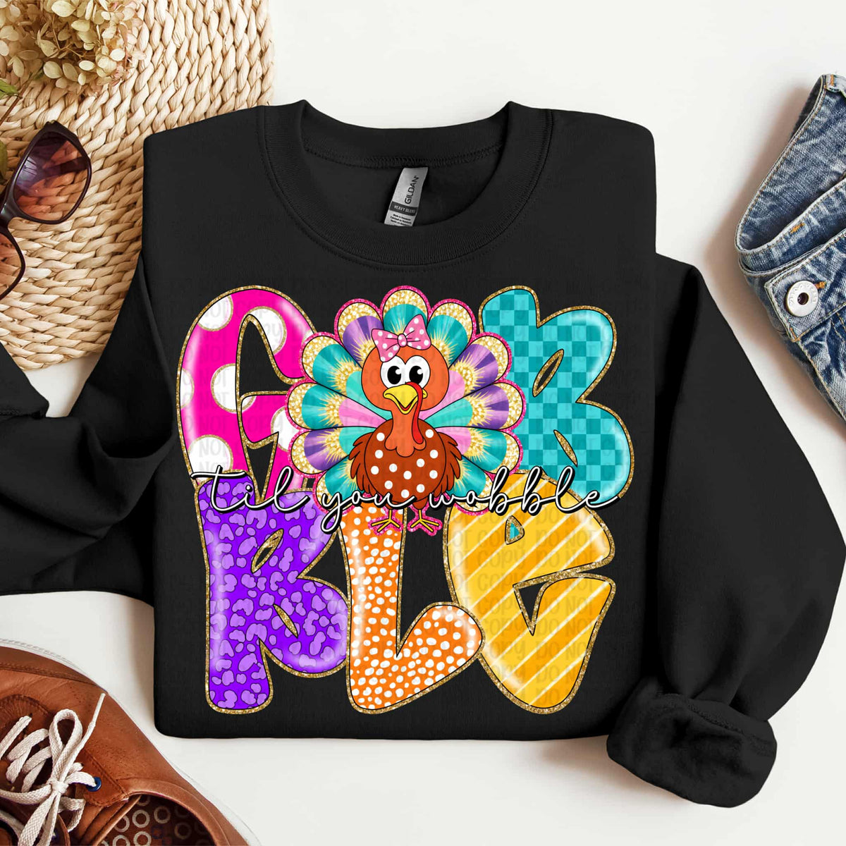 Gobble till you wobble Turkey (VP) DTF transfer