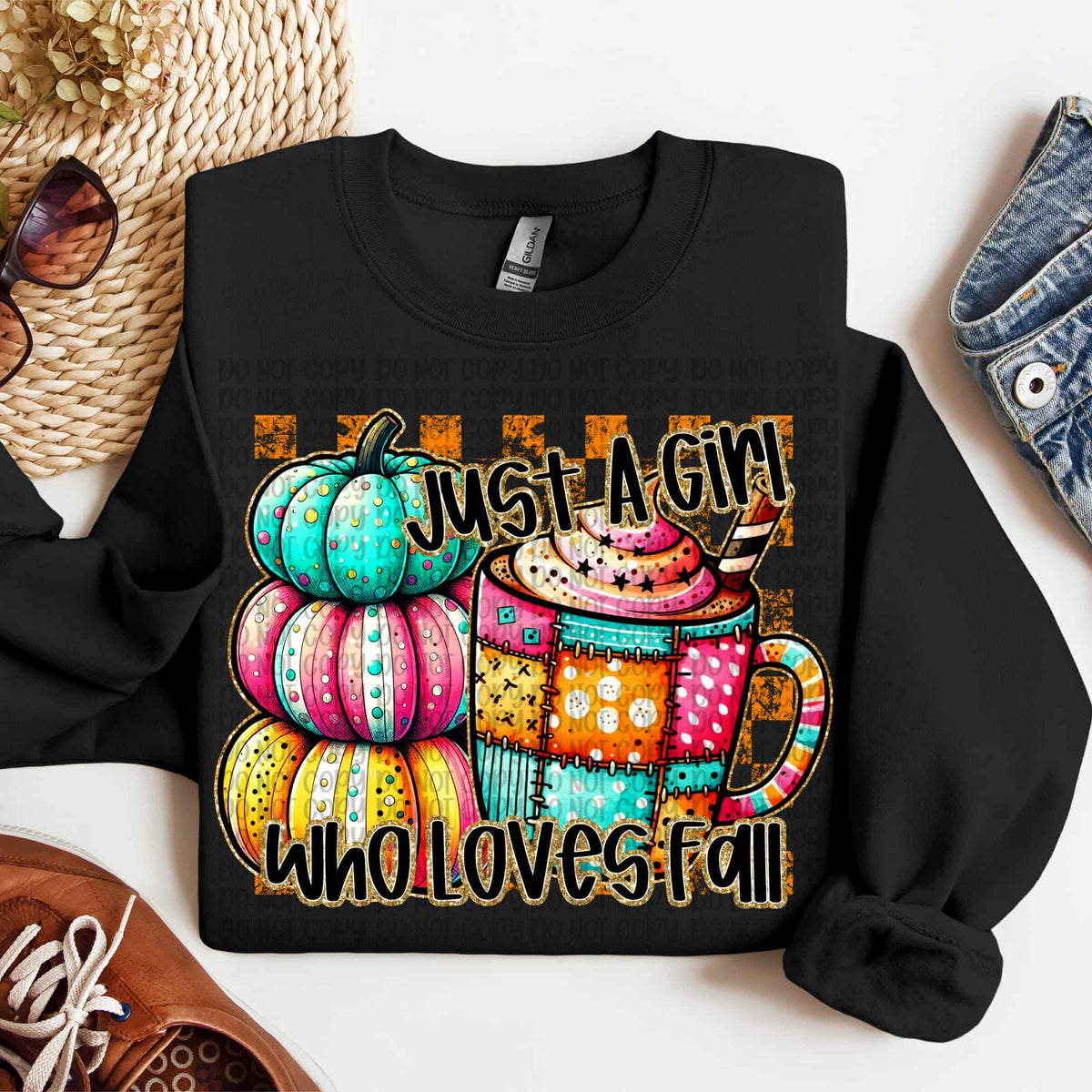 Just a Girl Who Loves Fall mug and pumpkins (VP) DTF transfer