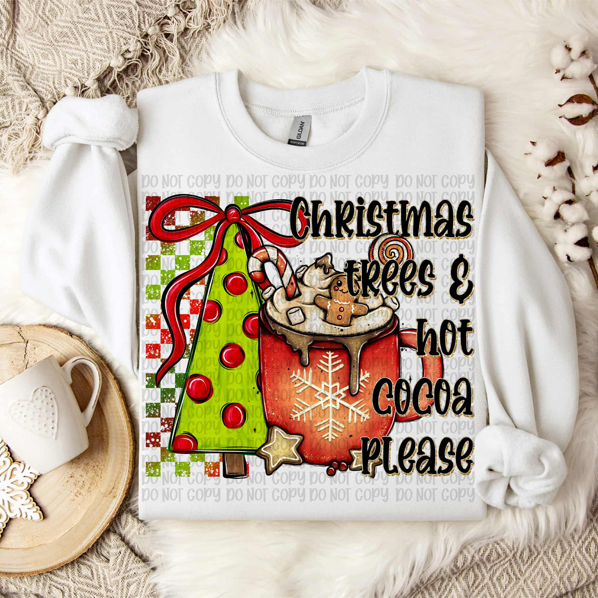 Christmas Trees and Hot Cocoa Please (VP) DTF Transfer