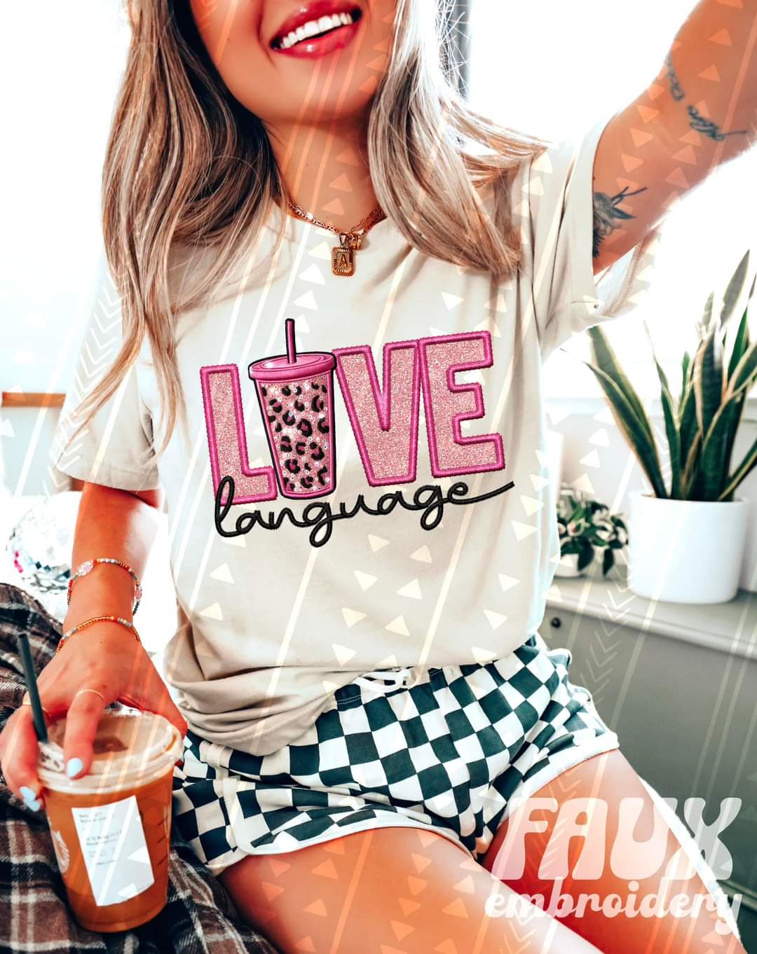Love language pink leopard cup 33252 DTF transfer