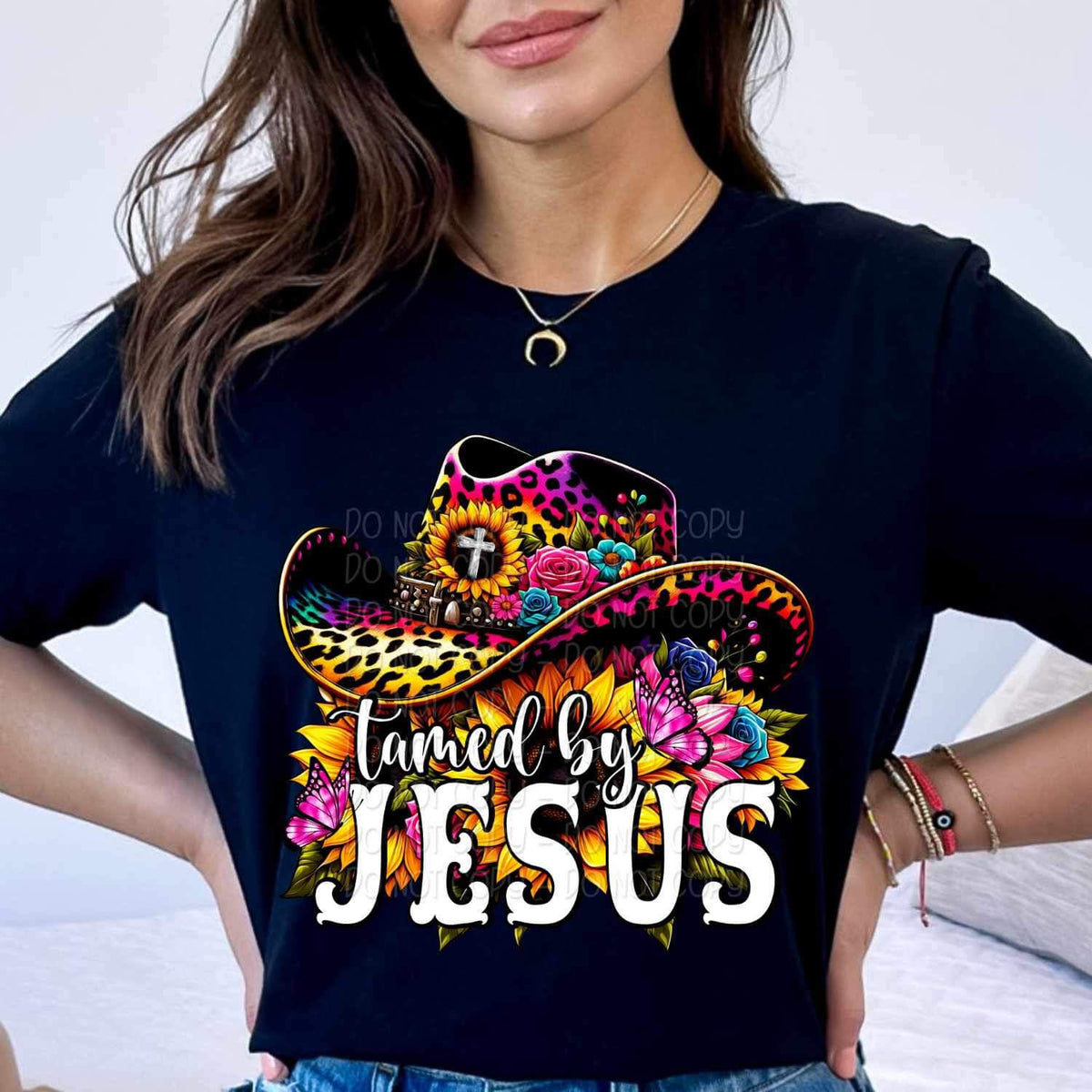 Tamed by jesus LF hat and sunflowers 24301 DTF transfer