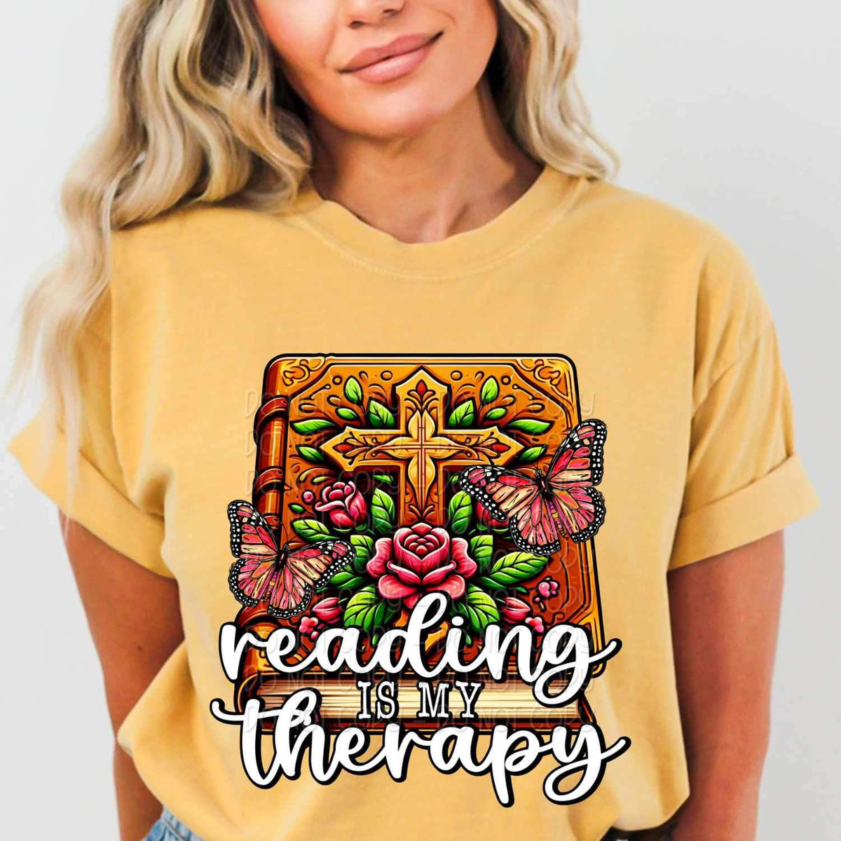 Reading is my therapy 24299 DTF transfer
