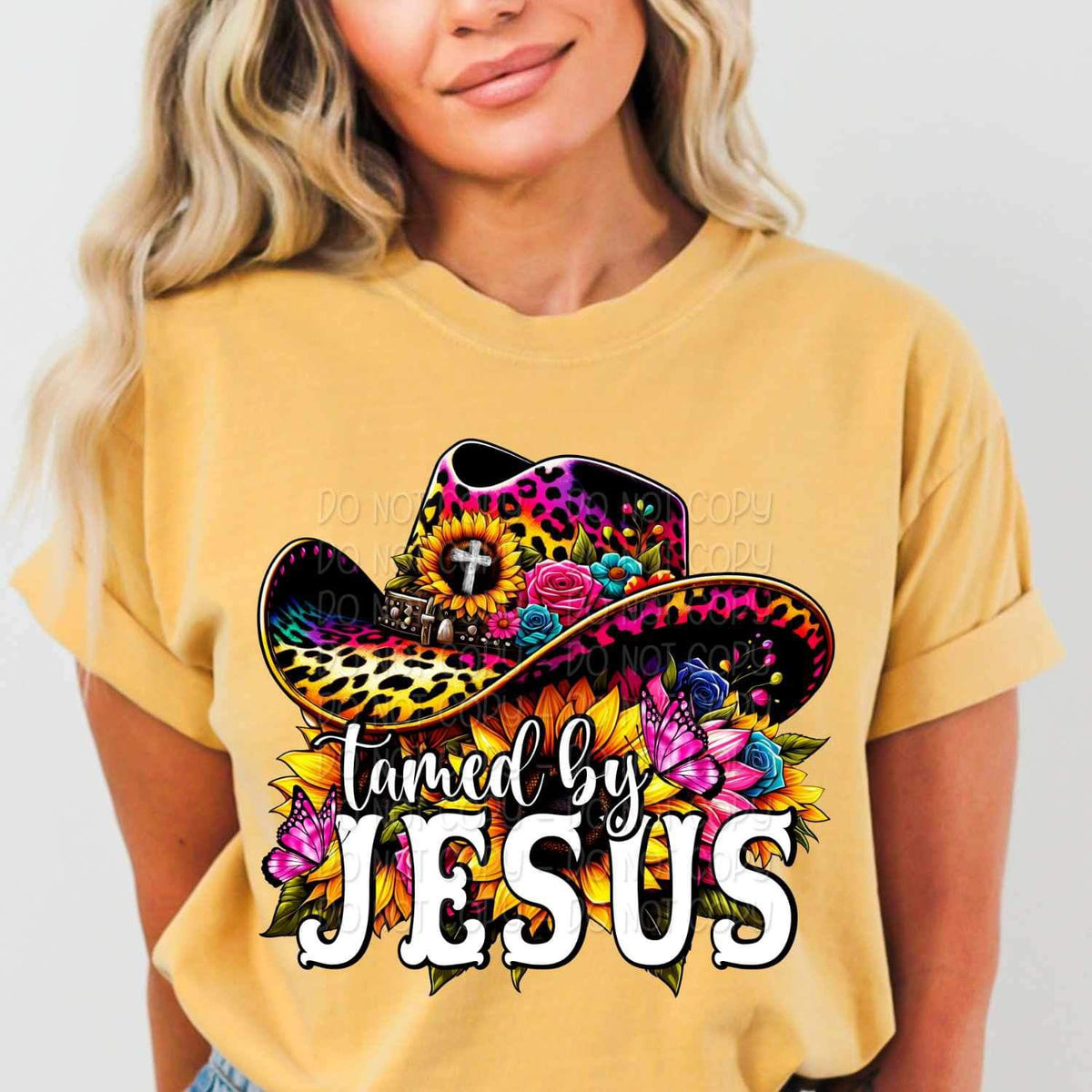 Tamed by jesus LF hat and sunflowers 24301 DTF transfer