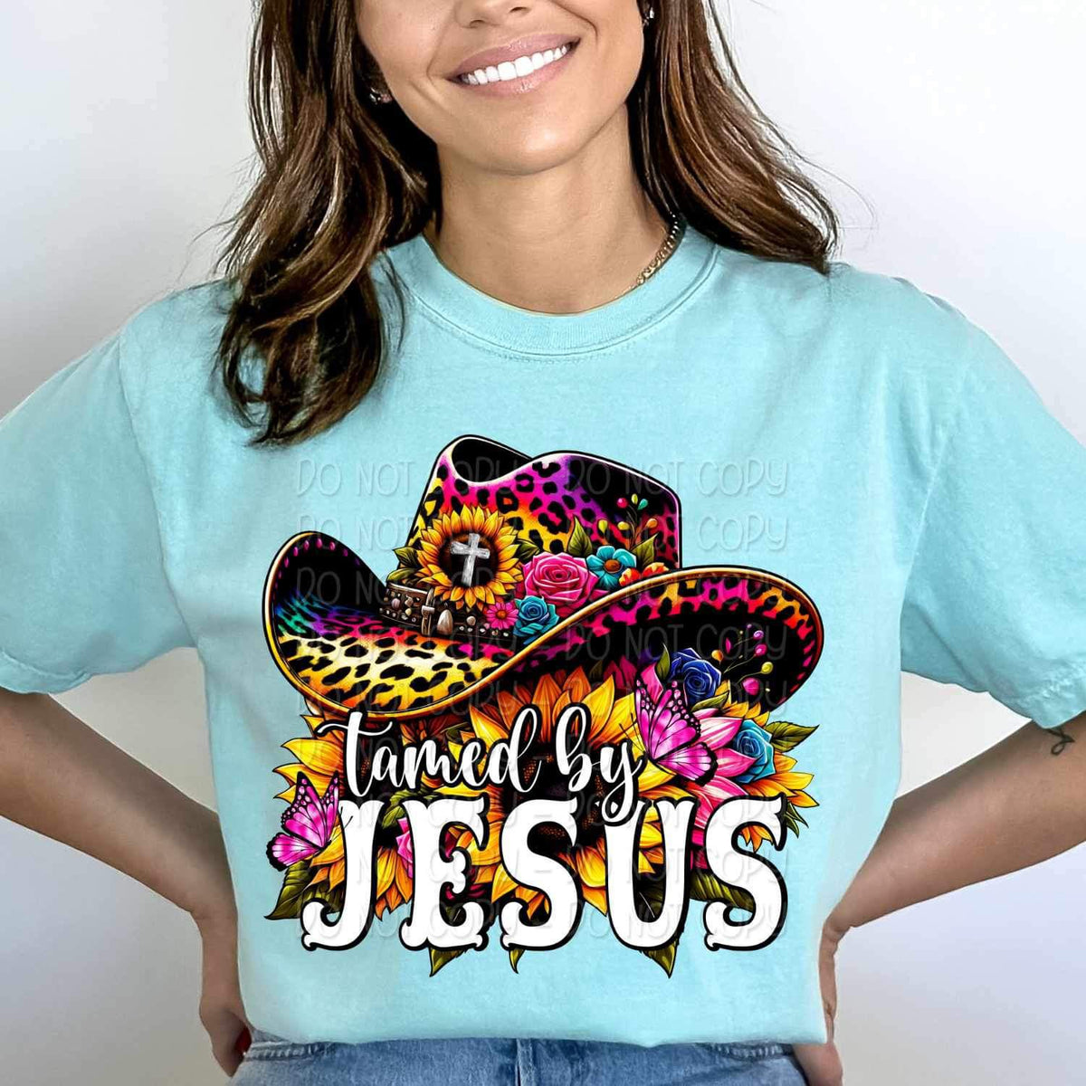 Tamed by jesus LF hat and sunflowers 24301 DTF transfer