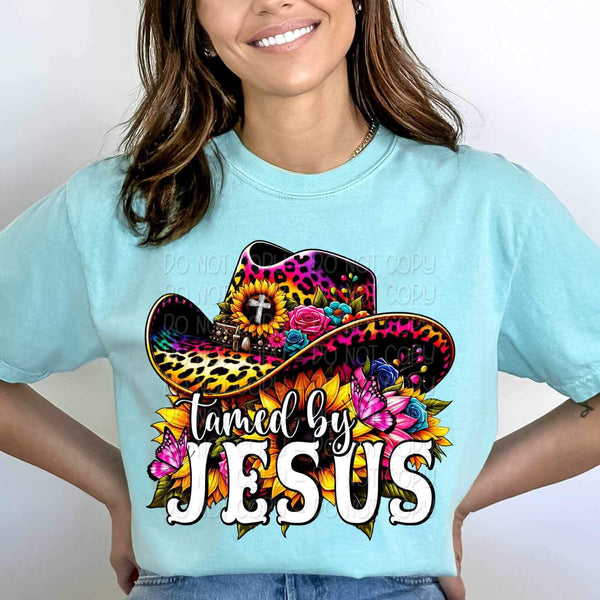 Tamed by jesus LF hat and sunflowers 24301 DTF transfer