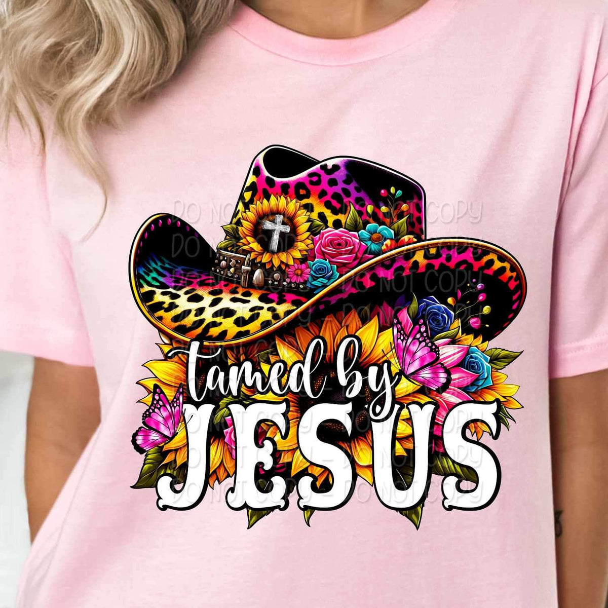 Tamed by jesus LF hat and sunflowers 24301 DTF transfer