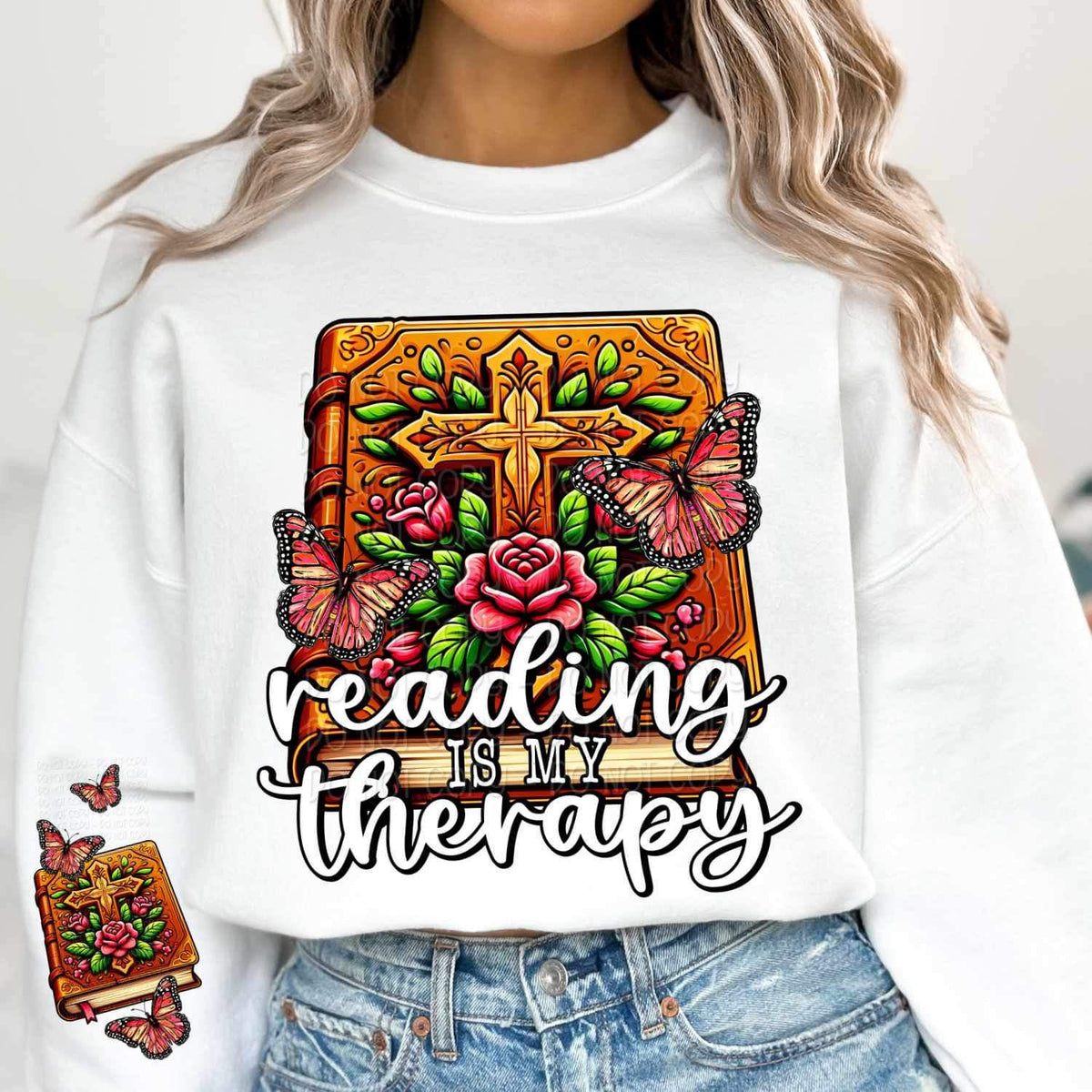 Reading is my therapy 24299 DTF transfer