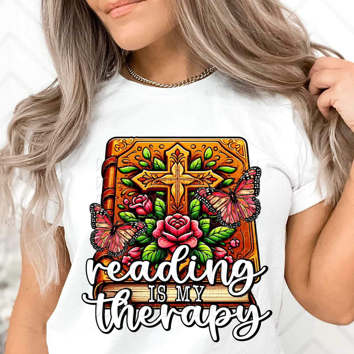 Reading is my therapy 24299 DTF transfer