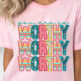 You are worthy stacked spring pattern 24297 DTF transfer