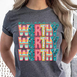 You are worthy stacked spring pattern 24297 DTF transfer