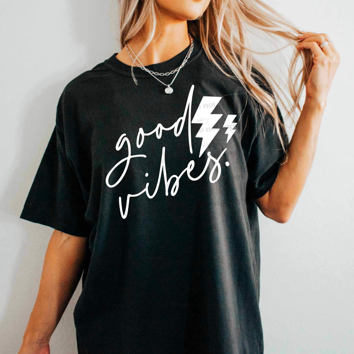 Good vibes WHITE (CSC) 24411 DTF transfer
