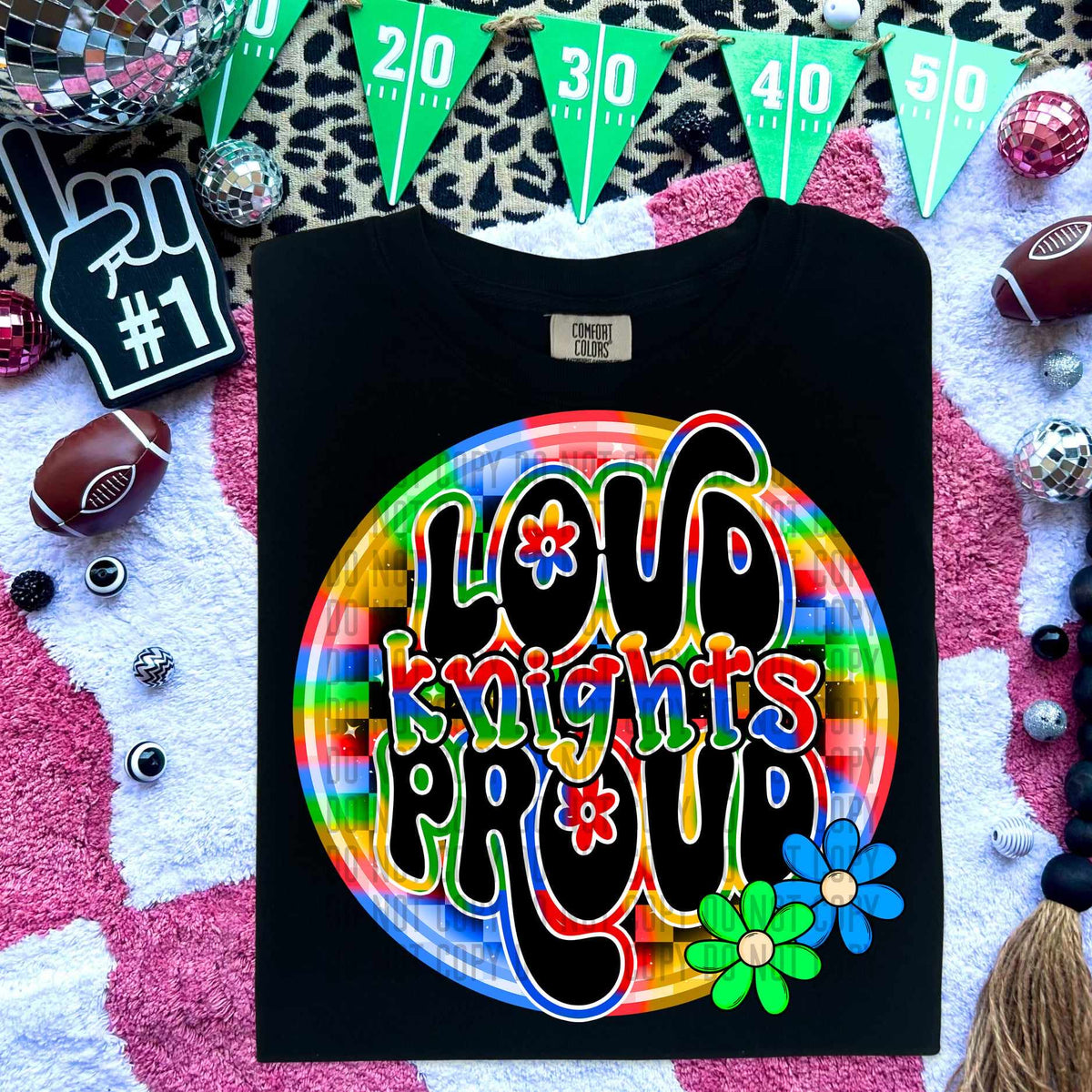 Loud proud knights colorful checkered circle (caplinger) 52979 DTF transfer
