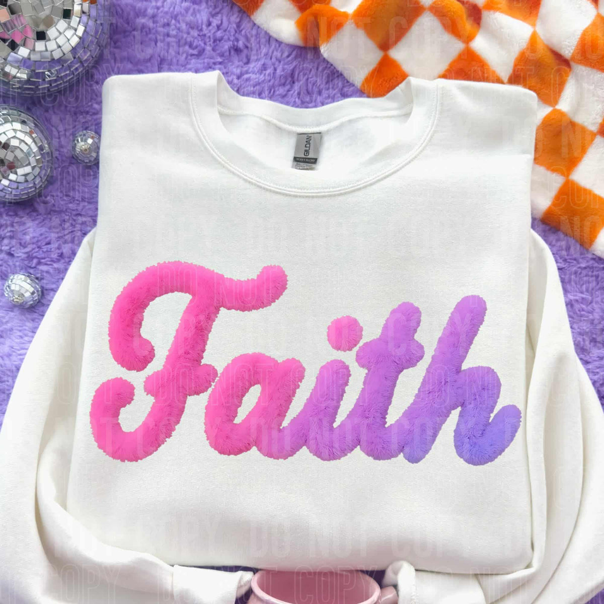 Faith pink and purple ombré SBB DTF Transfer