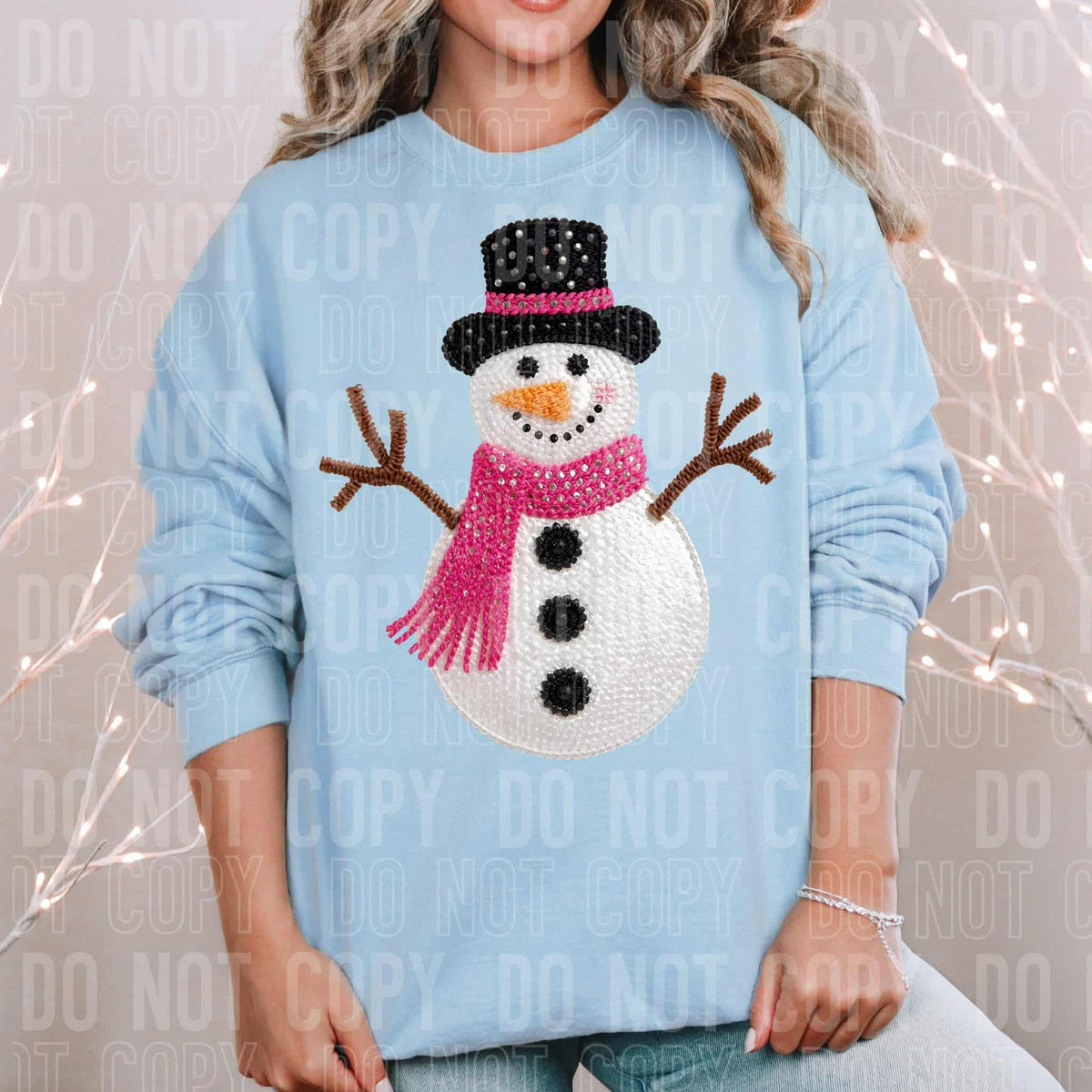 Snowman with pink scarf (SBB) DTF Transfer
