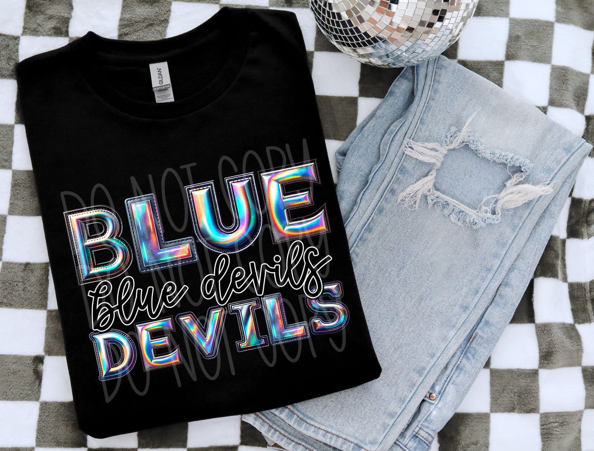 Blue devils holographic 45214 DTF transfers