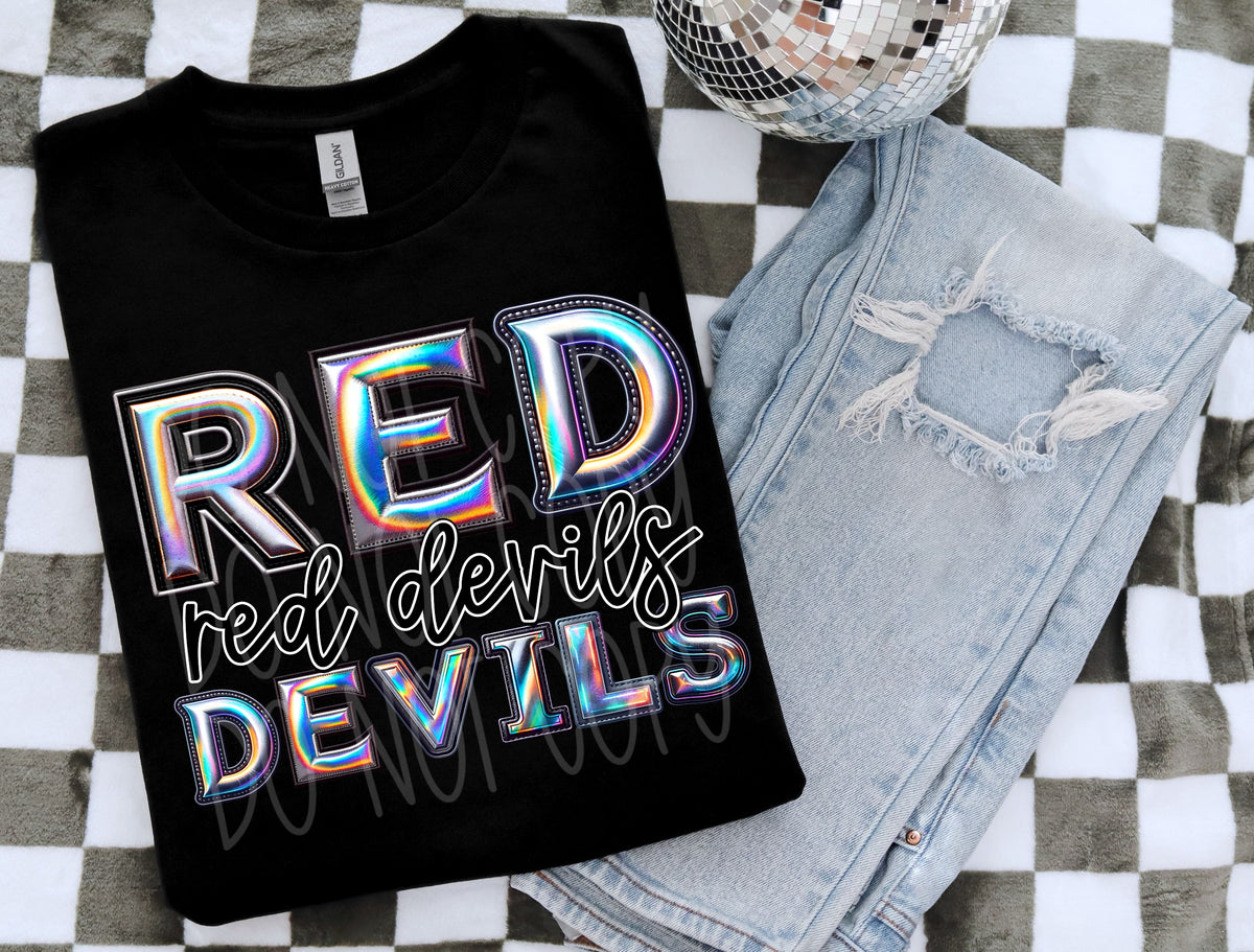 Red devils holographic 45220 DTF transfers