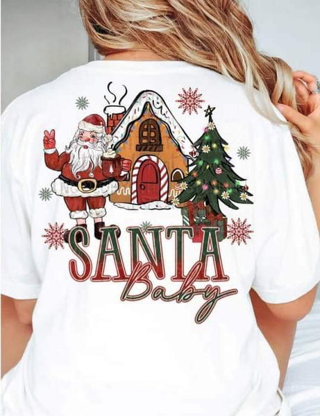 Santa baby (santa, gingerbread house, tree) 11031 DTF TRANSFER