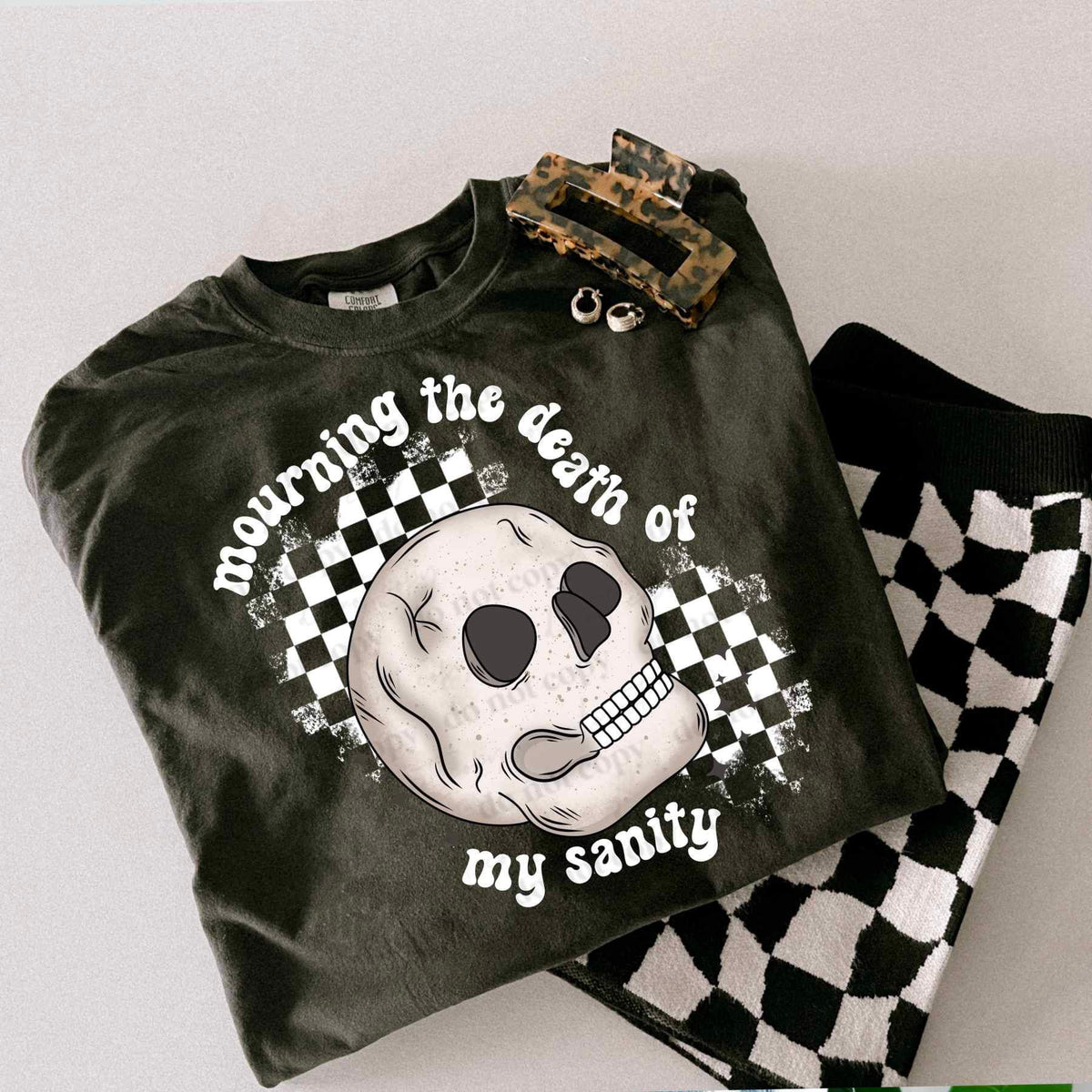 Mourning the death of my sanity skull (CSC) 24372 DTF transfer
