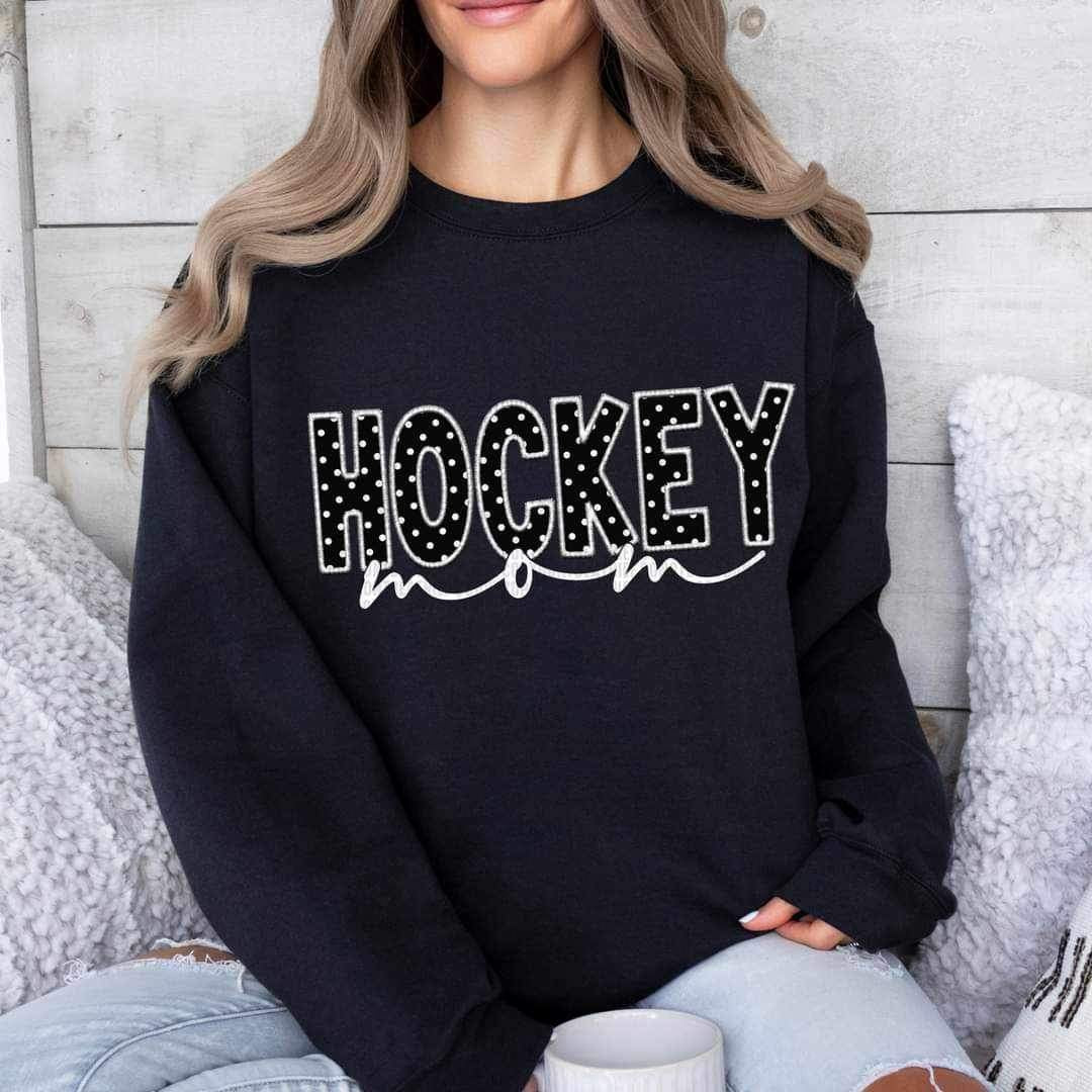 Hockey mom black background 24369 DTF transfer