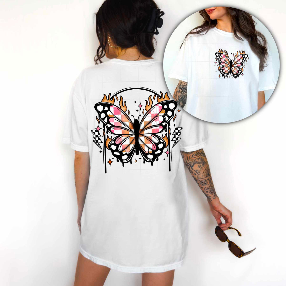 Fiery butterfly with arch FRONT (CSC) 84040 DTF transfer
