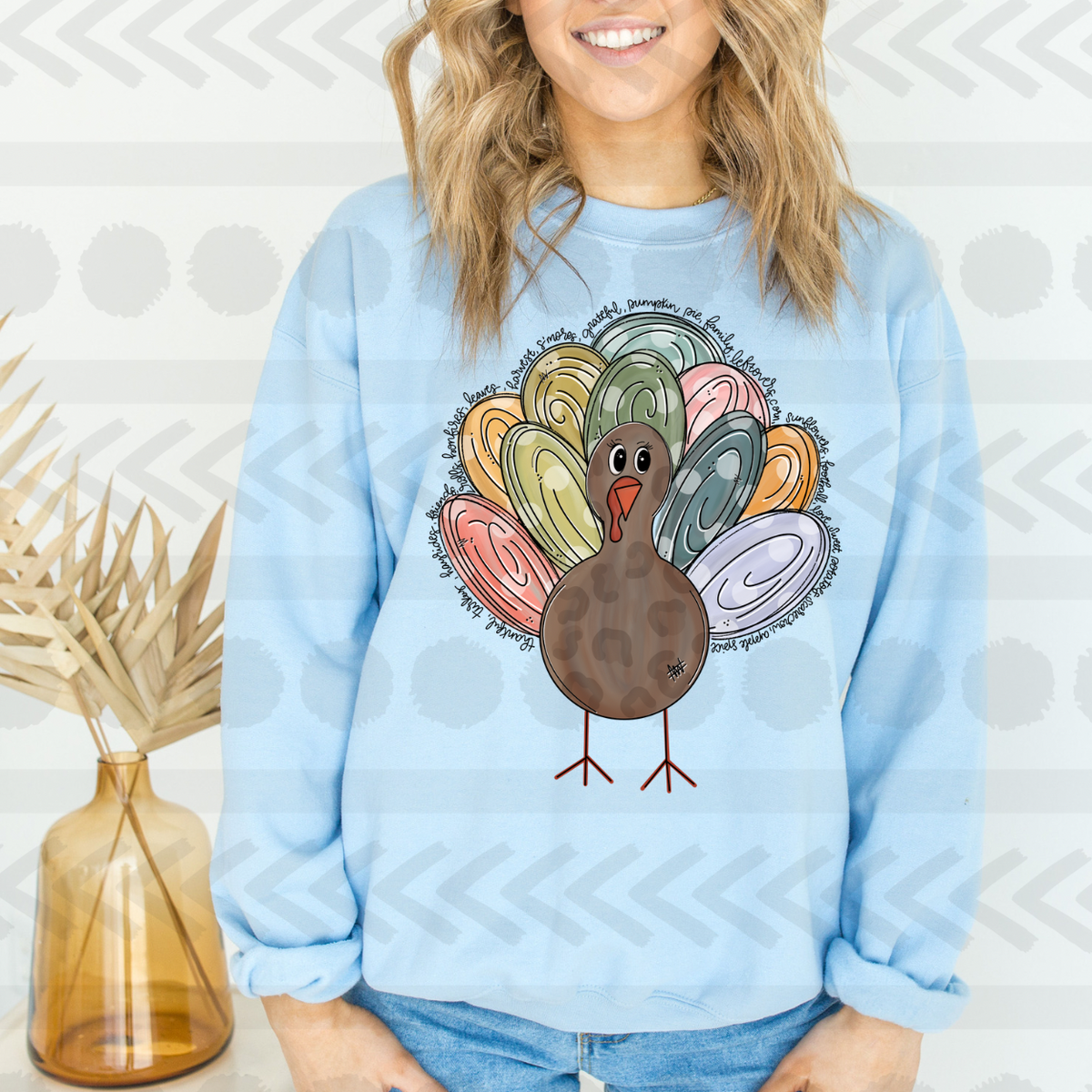 Pastel Turkey 13074 DTF Transfer