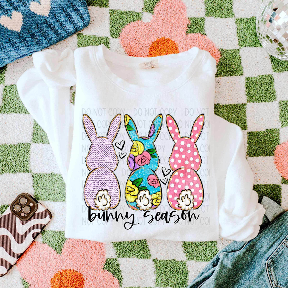 Bunny season trio bunnies (SWD) 82685 DTF transfer