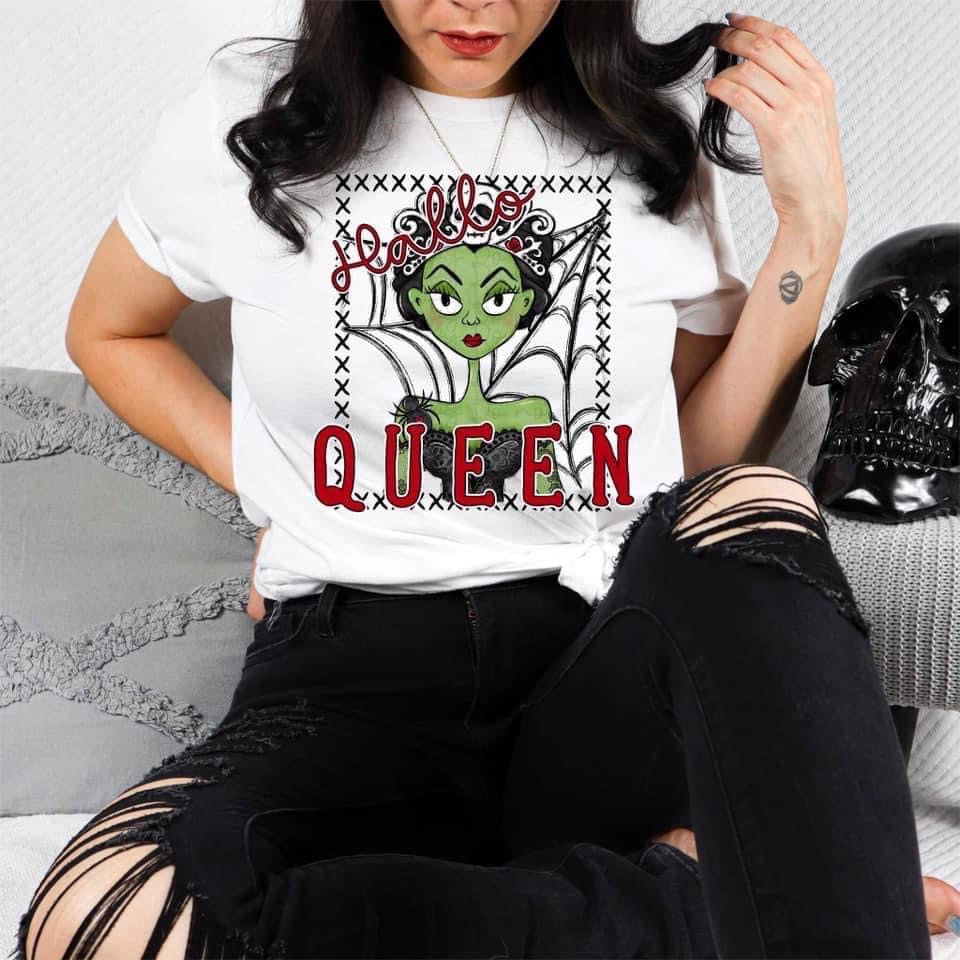 Hello queen (vampire with web) DTF TRANSFER