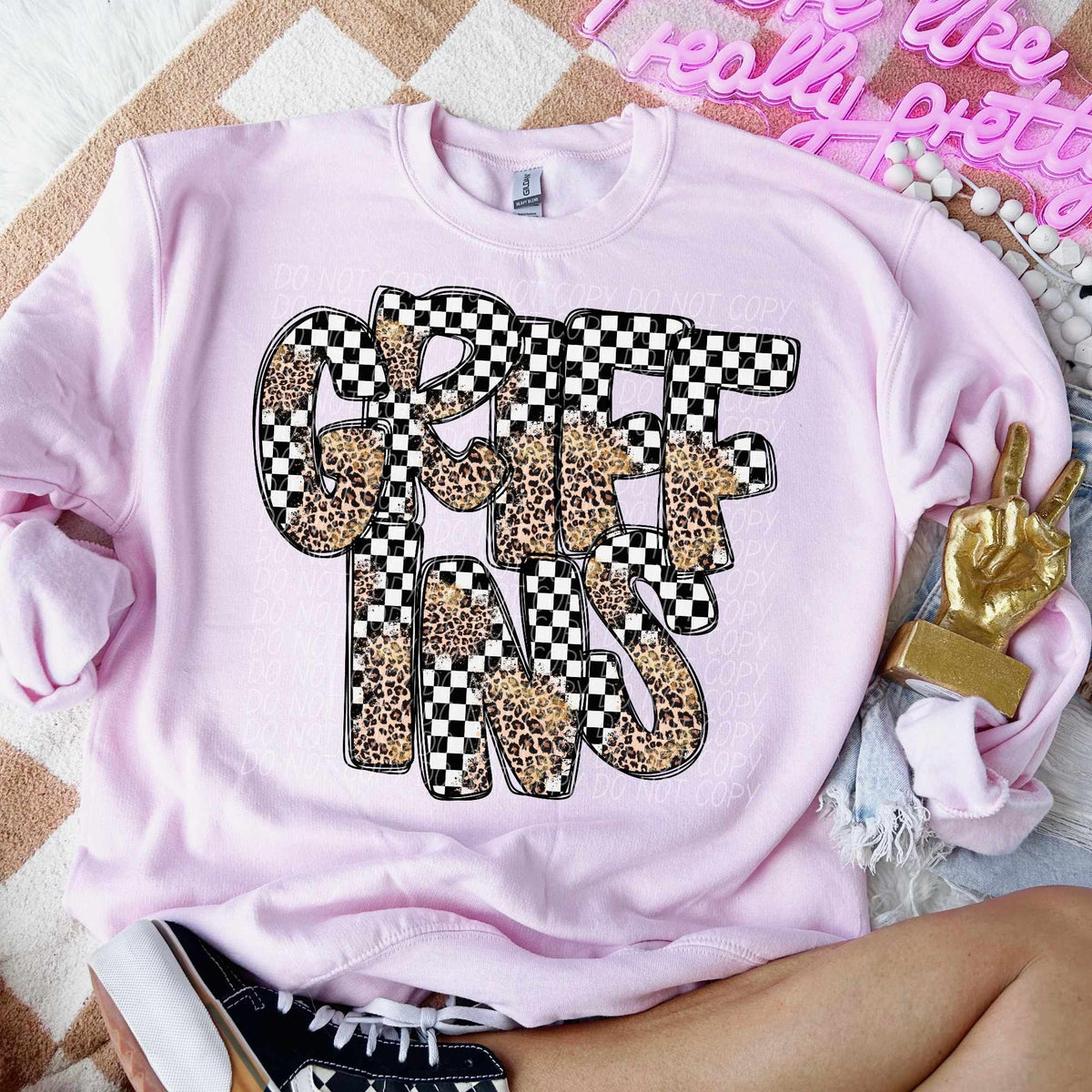 Griffins checkered leopard filled (CITY) 53212 DTF transfer