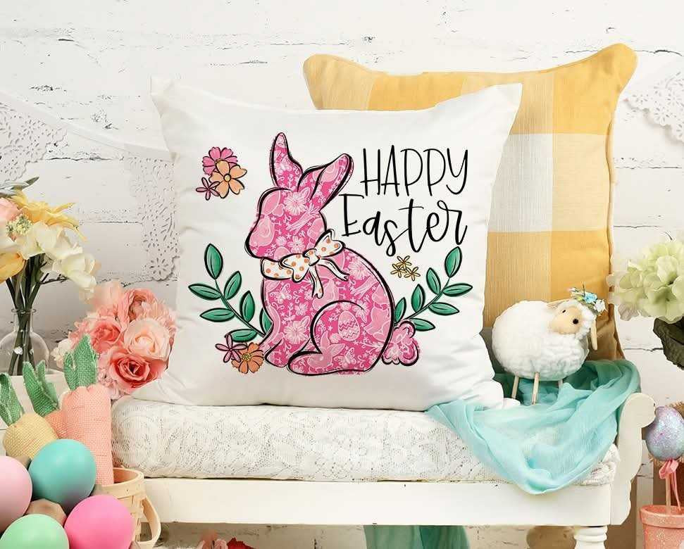 Happy Easter pink bunny (S&G) 84041 DTF transfer