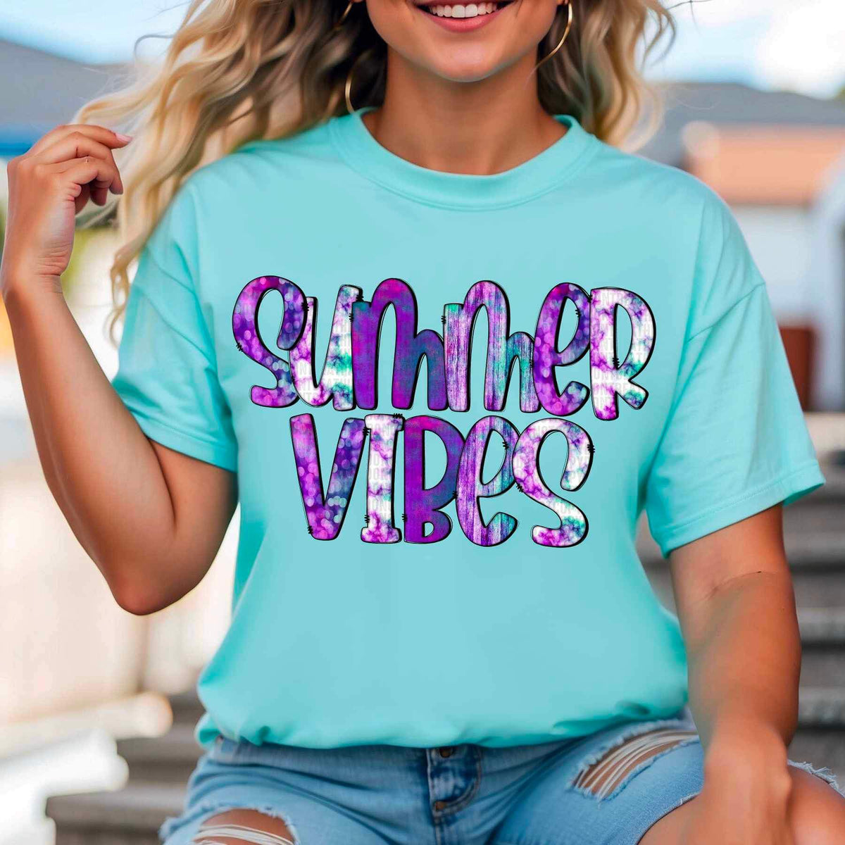 Summer vibes purples 24484 DTF transfer