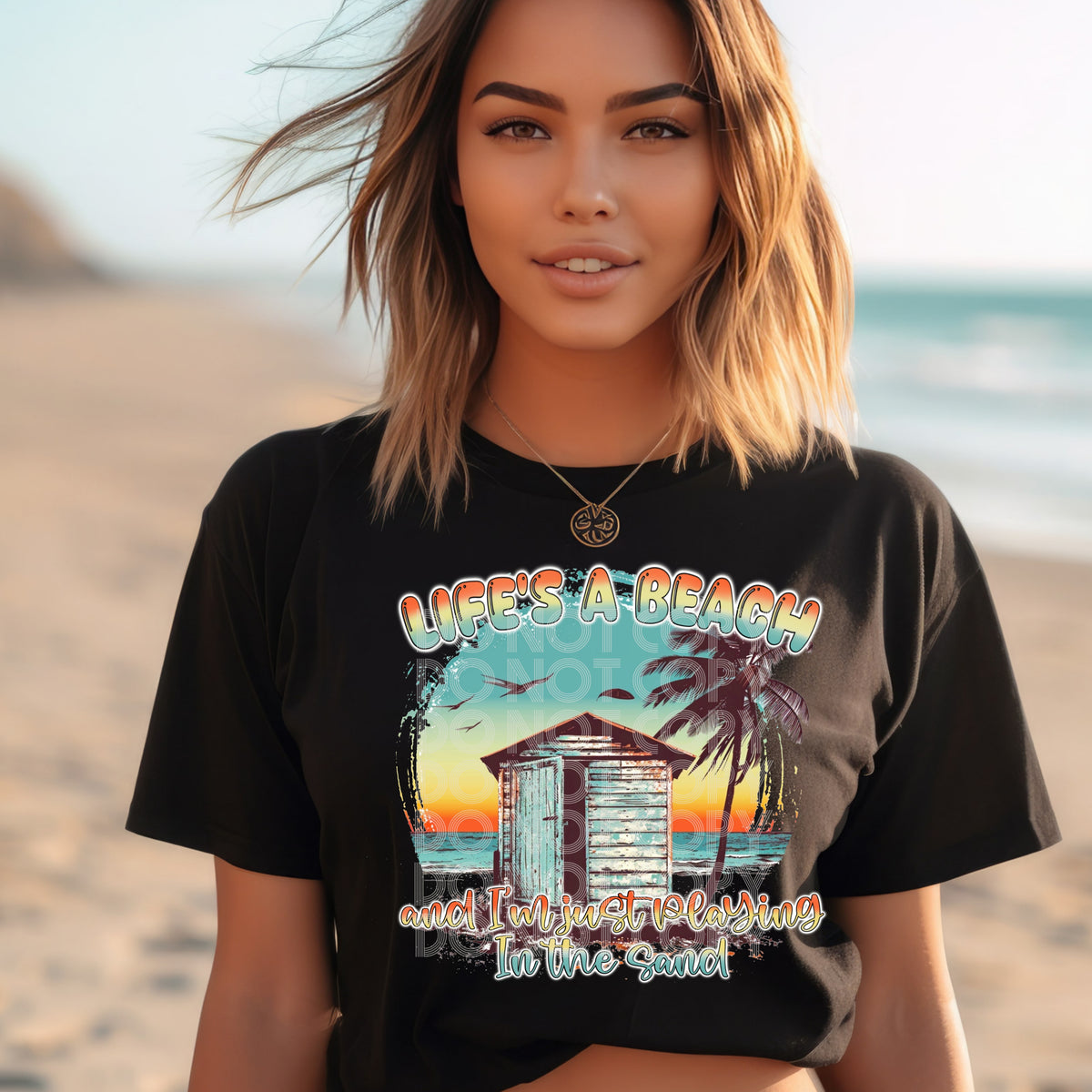 Life’s a beach & im just playing in the sand (DD) 33418 DTF transfer