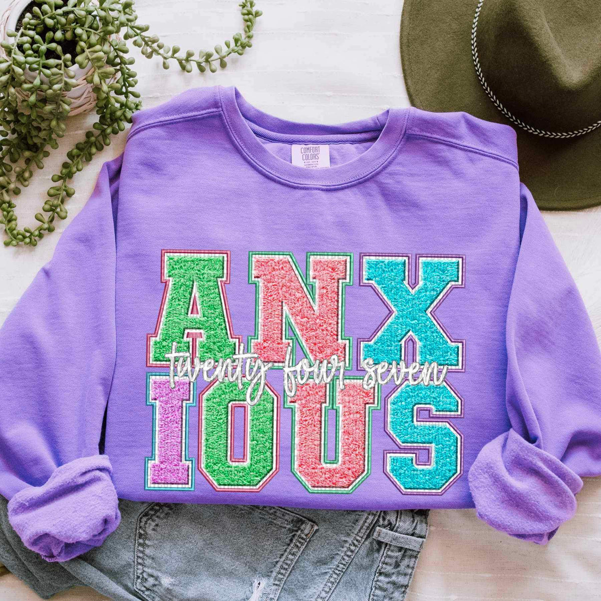 Anxious twenty four seven fuzzy effect 24465 DTF transfer