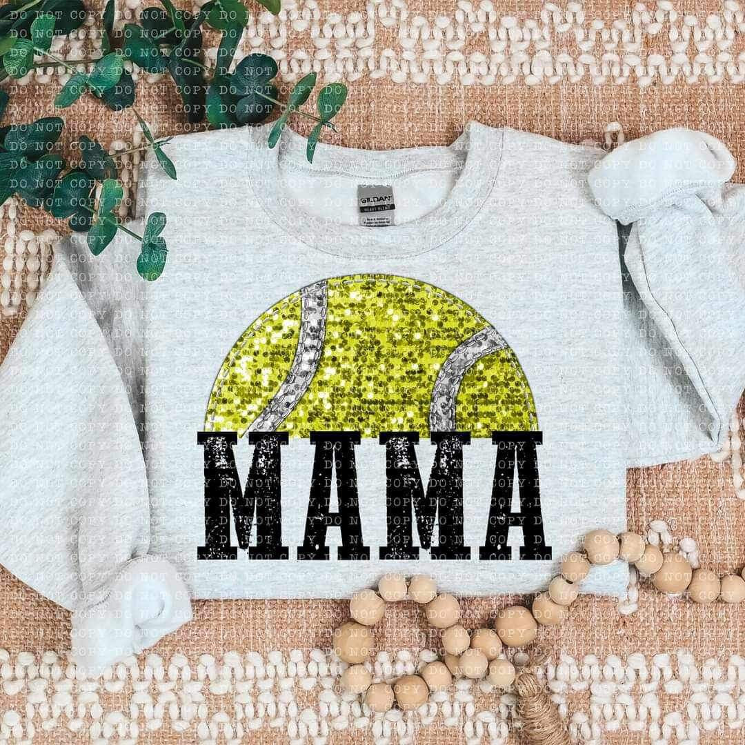 Mama tennis GLITTER (ECHT) 24540 DTF transfer