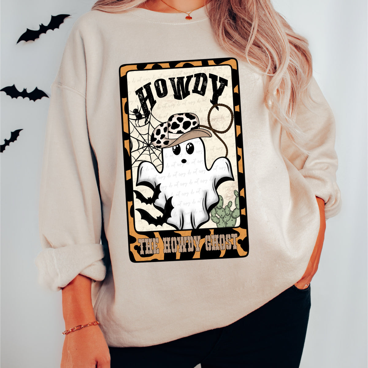 The howdy ghost card (VIRGO) 33422 DTF transfer