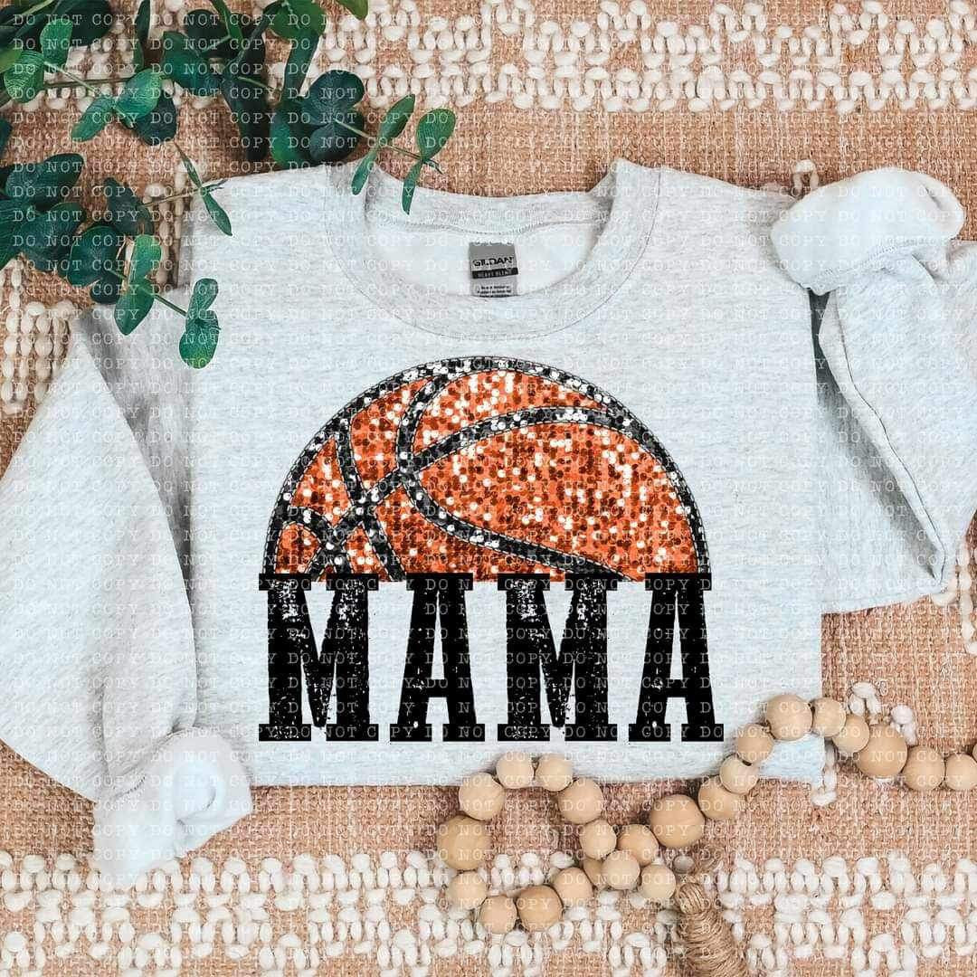 Mama basketball GLITTER (ECHT) 24539 DTF transfer