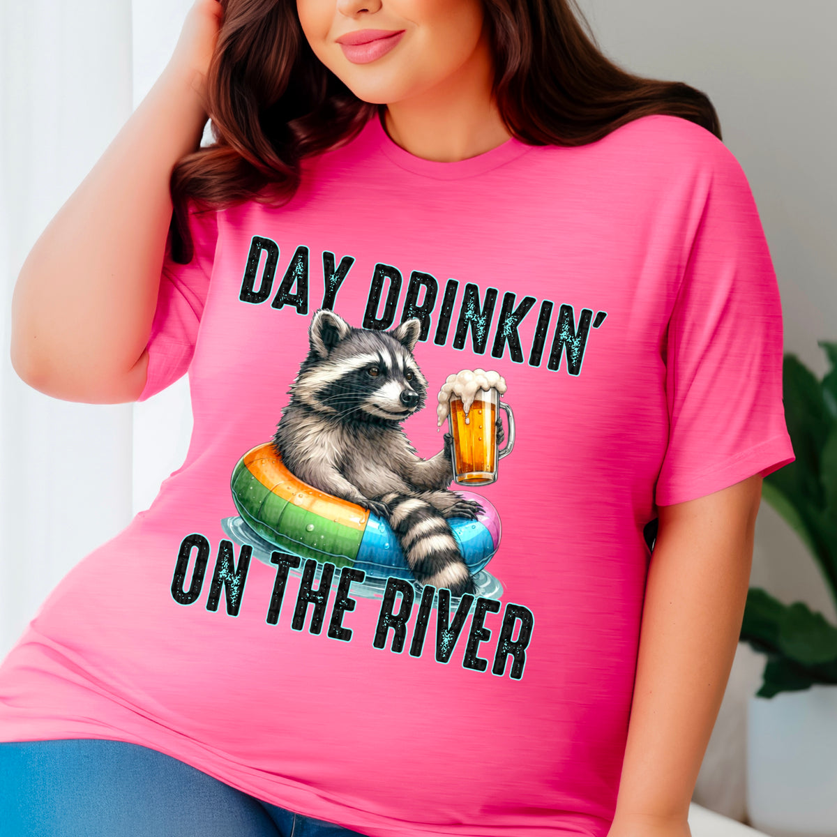Day drinkin in the lake raccoon (SDD) 33434 DTF transfer