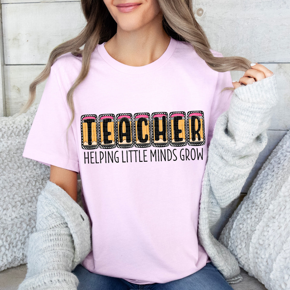teacher pencil blocks black font (SDD) 33450 DTF transfer