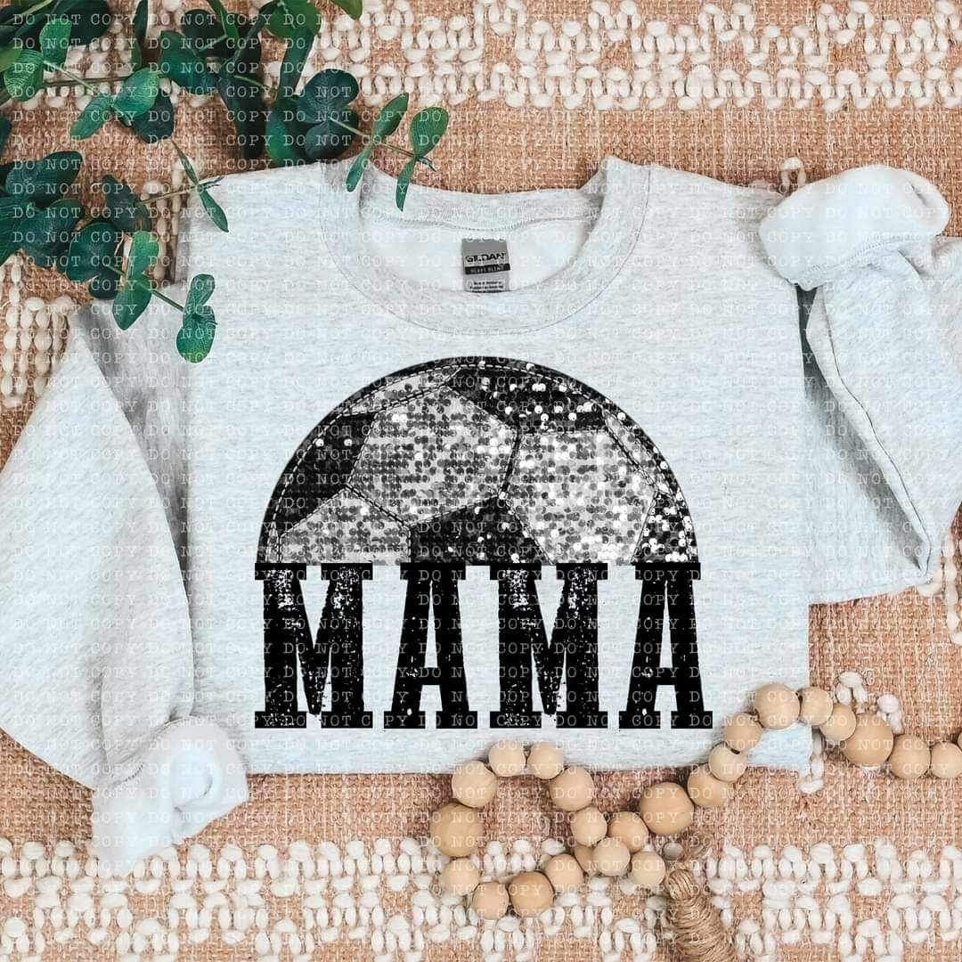 Mama soccer GLITTER (ECHT) 24534 DTF transfer